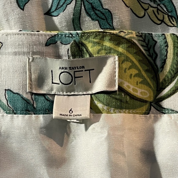 ANN TAYLOR LOFT Floral Linen-Blend Skirt Sz 6 - Picture 3 of 6